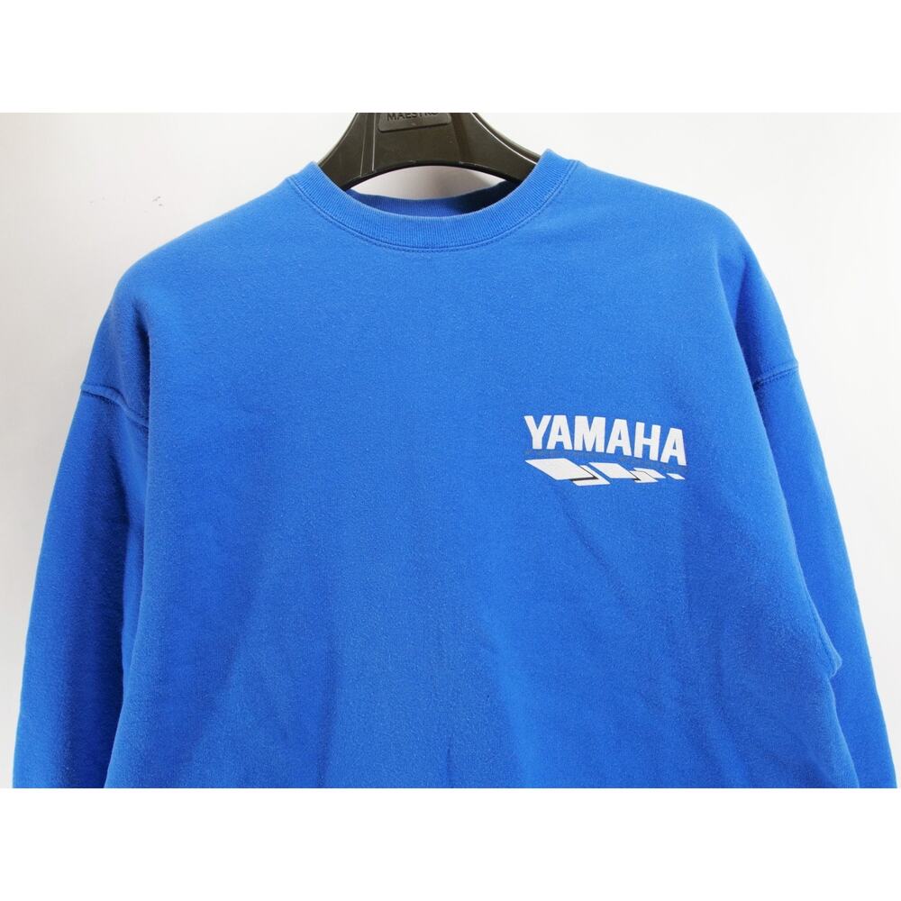 VTG 90s Yamaha Racing Crewneck Sweatshirt XL Blue Fruit of the Loom Made in USA - Picture 2 of 8